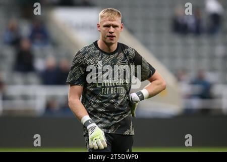 Newcastle on Saturday 4th November 2023. Arsenal Goalkeeper Aaron Ramsdale during the Premier League match between Newcastle United and Arsenal at St. James's Park, Newcastle on Saturday 4th November 2023. (Photo: Michael Driver | MI News) Credit: MI News & Sport /Alamy Live News Stock Photo