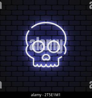 Vintage skull neon icon, great design for any purposes. Vector illustration Stock Vector