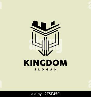 Castle Logo, Elegant Minimalist Design Royal Tower, Kingdom Fortress Vector, Illustration Template Icon Stock Vector