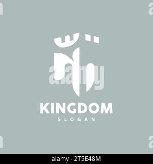 Castle Logo, Elegant Minimalist Design Royal Tower, Kingdom Fortress Vector, Illustration Template Icon Stock Vector