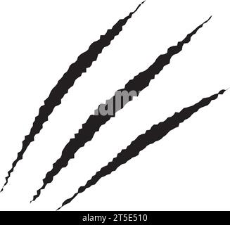 Three cat scratches on white background. Stock Vector