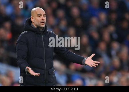 MANCHESTER, UK. 4th Nov, 2023. Manchester City Manager Pep Guardiola during the Premier League match at the Etihad Stadium, MANCHESTER. Picture credit should read: Gary Oakley/Sportimage Credit: Sportimage Ltd/Alamy Live News Stock Photo