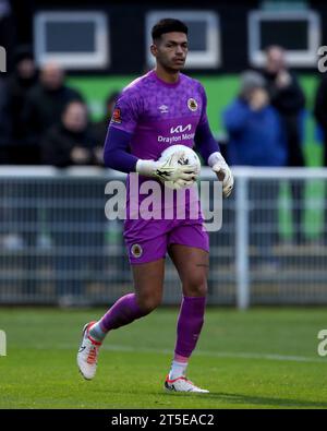 Boston United's Cameron Gregory during the Vanarama National League North match between Spennymoor Town and Boston United at the Brewery Field, Spennymoor on Saturday 4th November 2023. (Photo: Mark Fletcher | MI News) Credit: MI News & Sport /Alamy Live News Stock Photo