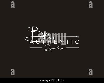 BN Signature Logo Template Vector. Stock Vector