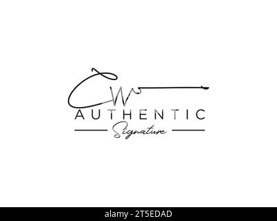 CW Signature Logo Template Vector. Stock Vector