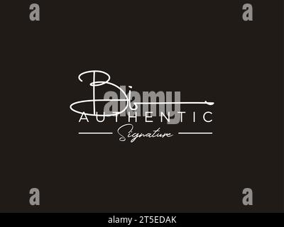 B, I, BI Initial letter handwritten and signature vector image template ...