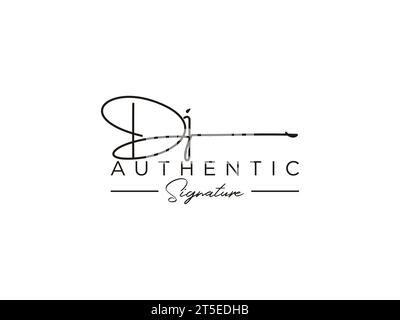 DJ Signature Logo Template Vector. Stock Vector