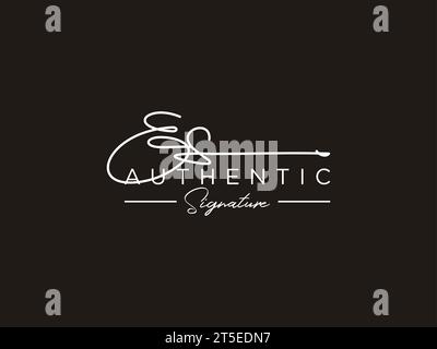 ES Signature Logo Template Vector. Stock Vector