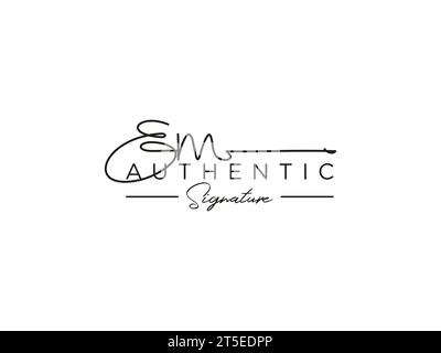 EM Signature Logo Template Vector. Stock Vector