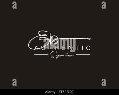 EB Signature Logo Template Vector. Stock Vector