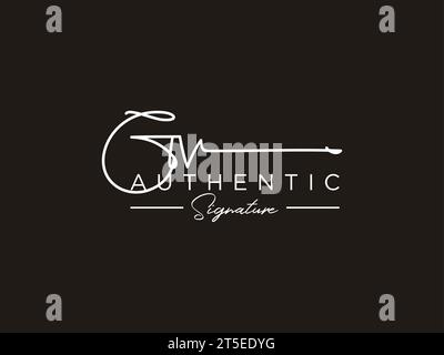 GV Signature Logo Template Vector. Stock Vector