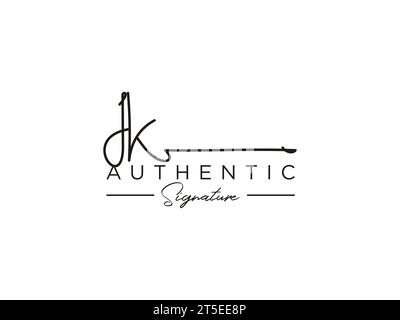 JK Signature Logo Template Vector. Stock Vector