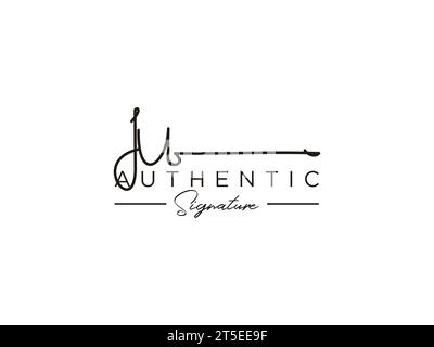 JU Signature Logo Template Vector. Stock Vector