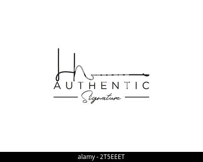 LH Signature Logo Template Vector. Stock Vector