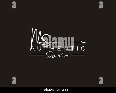 MS Signature Logo Template Vector. Stock Vector