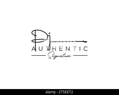 PJ Signature Logo Template Vector. Stock Vector