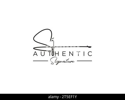 SJ Signature Logo Template Vector. Stock Vector