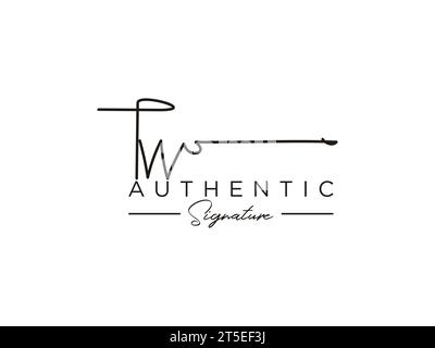 TW Signature Logo Template Vector. Stock Vector