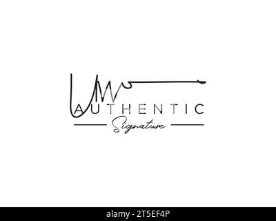 UW Signature Logo Template Vector. Stock Vector