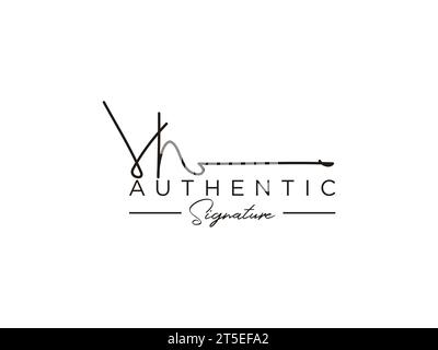 VH Signature Logo Template Vector. Stock Vector