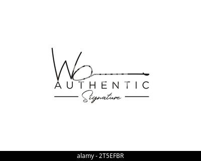 WO Signature Logo Template Vector. Stock Vector