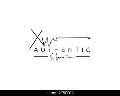 XW Signature Logo Template Vector. Stock Vector