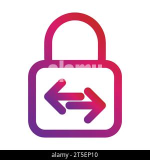 gradient style outline security padlock icon Stock Vector