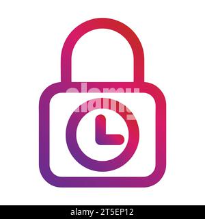 gradient style outline security padlock icon Stock Vector