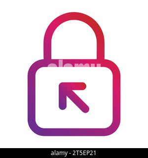 gradient style outline security padlock icon Stock Vector