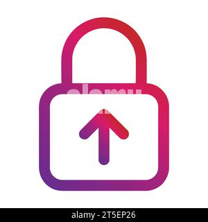 gradient style outline security padlock icon Stock Vector