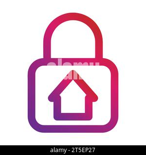 gradient style outline security padlock icon Stock Vector