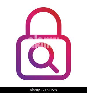 gradient style outline security padlock icon Stock Vector
