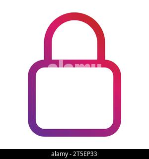 gradient style outline security padlock icon Stock Vector