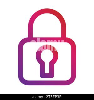 gradient style outline security padlock icon Stock Vector