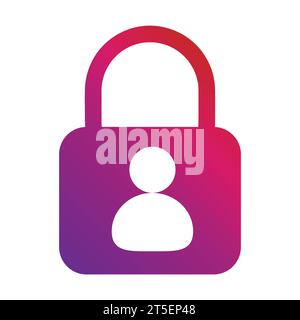 gradient style modern security padlock icon Stock Vector