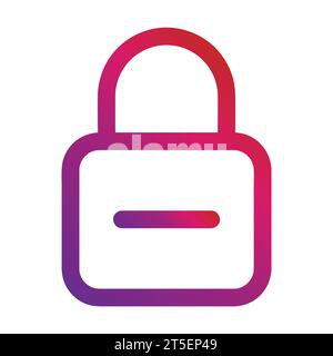 gradient style outline security padlock icon Stock Vector