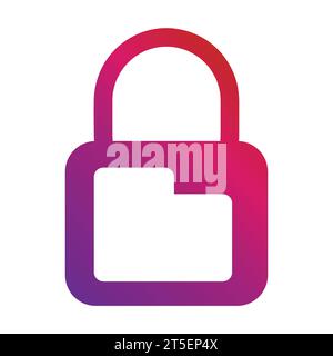 gradient style modern security padlock icon Stock Vector