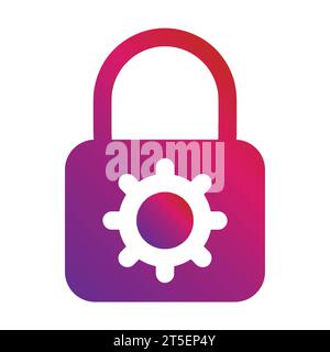 gradient style modern security padlock icon Stock Vector