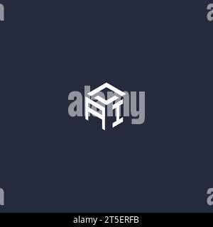 AI initial hexagon logo design inspiration Stock Vector