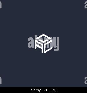 AC initial hexagon logo design inspiration Stock Vector