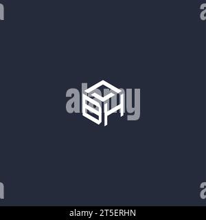 BH initial hexagon logo design inspiration Stock Vector