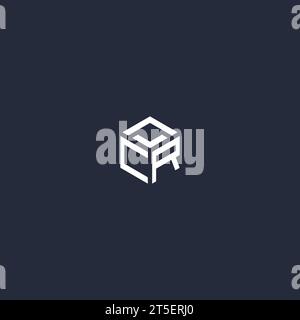 CR initial hexagon logo design inspiration Stock Vector