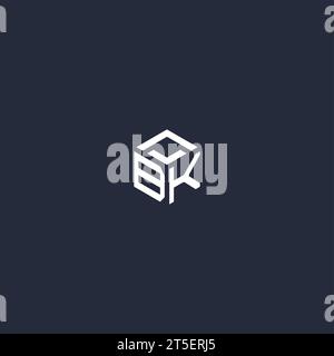 BK initial hexagon logo design inspiration Stock Vector