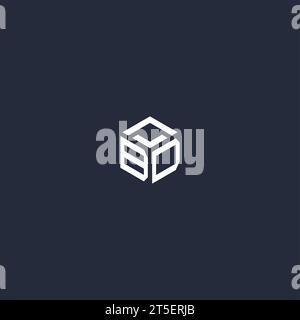 BD initial hexagon logo design inspiration Stock Vector