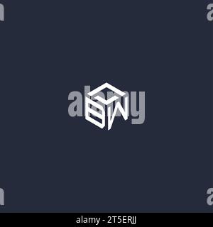 BW initial hexagon logo design inspiration Stock Vector