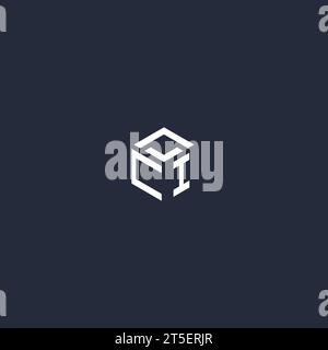 CI initial hexagon logo design inspiration Stock Vector