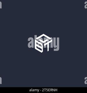 BT initial hexagon logo design inspiration Stock Vector