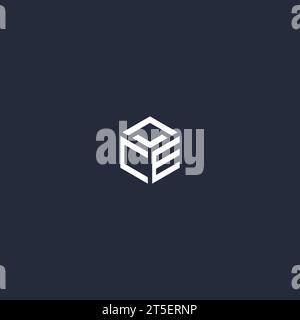 CE initial hexagon logo design inspiration Stock Vector