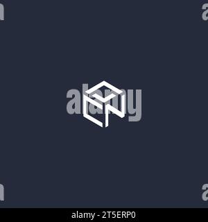 CN initial hexagon logo design inspiration Stock Vector