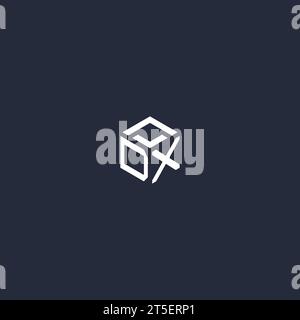 DX initial hexagon logo design inspiration Stock Vector